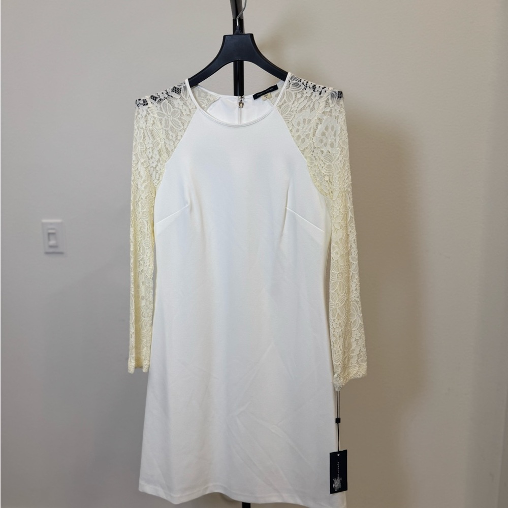 NWT Elegant White & Lace Sleeve Dress